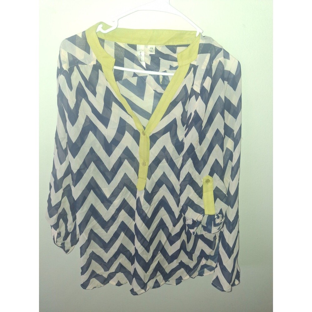 Tacera Blouse Womens 1 XL Abstract Boho Shirt